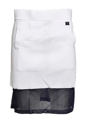 Wales Bonner layered mini skirt - White