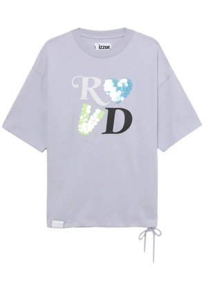 izzue sequin-embellished cotton T-shirt - Purple