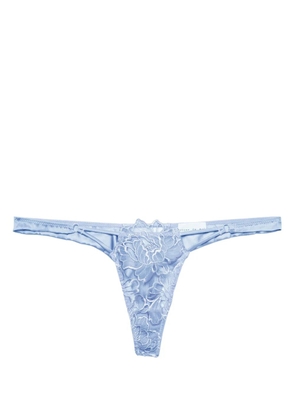 Fleur Du Mal Whitney embroidered thong - Blue