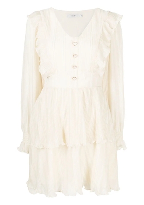b+ab ruffled layered long-sleeved dress - Neutrals
