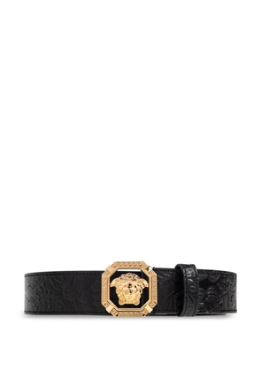 Versace Medusa embossed leather belt - Black