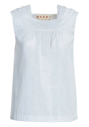 Marni ruched sleeveless cotton top - White