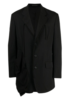 Yohji Yamamoto notched-lapels wool blazer - Black