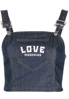 Love Moschino logo-print denim top - Blue