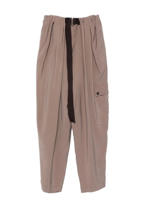 Alysi pleated belted trousers - Brown