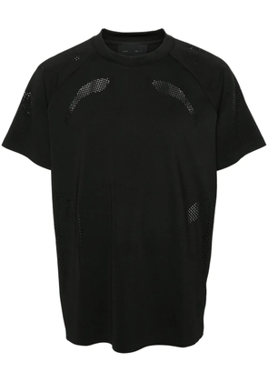 HELIOT EMIL Intine round-neck perforated T-shirt - Black