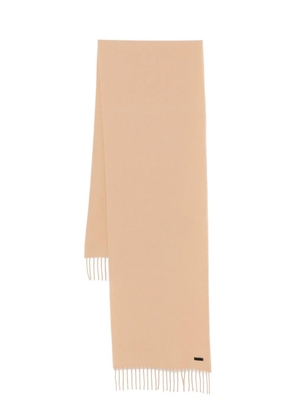 BOSS logo-patch fringed scarf - Neutrals
