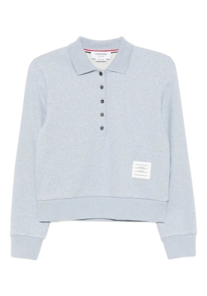 Thom Browne logo-appliqué cotton polo top - Blue