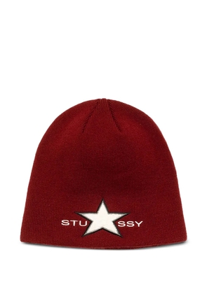 Stüssy star-motif beanie hat - Red