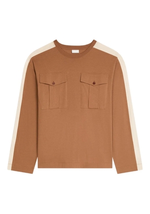 DRIES VAN NOTEN cotton long sleeve T-shirt - Brown