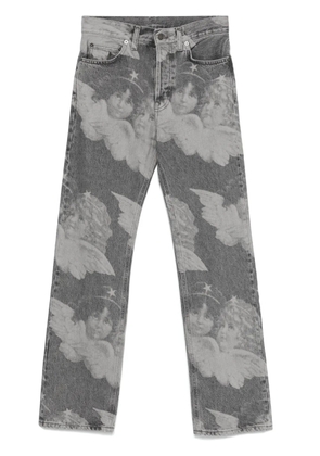 Fiorucci angels-print straight-leg jeans - Grey