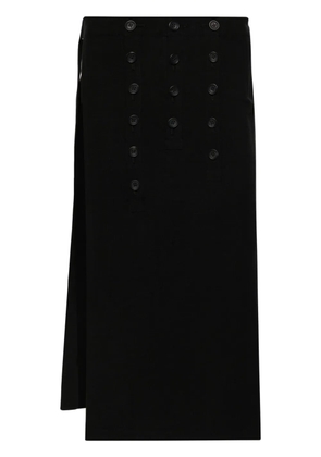 Yohji Yamamoto pin-appliqué wrap skirt - Black
