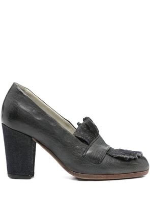 Sartori Gold 70mm denim-detail block-heel loafers - Blue