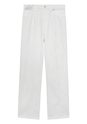 tout a coup rhinestone-embellished straight-leg cotton jeans - Neutrals