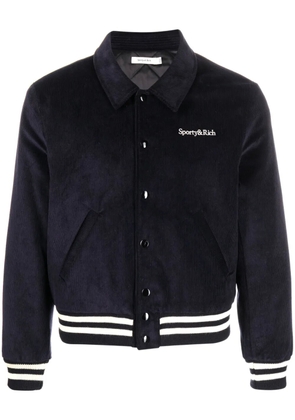 Sporty & Rich embroidered-logo bomber jacket - Blue