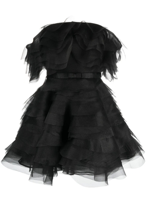 Ana Radu off-shoulder organza minidress - Black