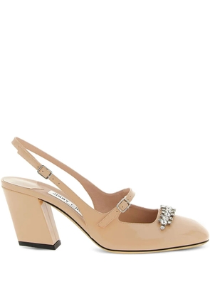 Jimmy Choo 70mm Belinda crystal-embellished slingback pumps - Pink