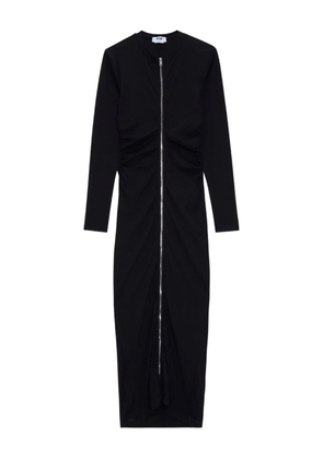 MSGM zip-front gathered maxi dress - Black