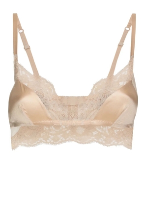 Dolce & Gabbana lace-trim satin bralette - Neutrals