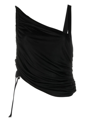 ANDREĀDAMO draped asymmetric sleeveless top - Black