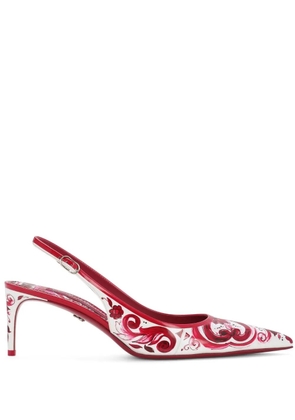 Dolce & Gabbana Majolica-print slingback pumps - Pink