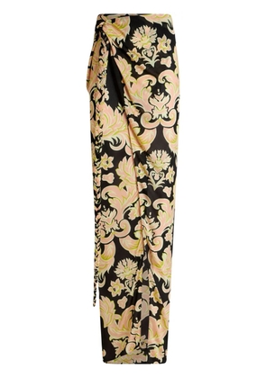 ETRO floral-print sarong skirt - Black