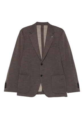 Lardini single-breasted wool blazer - Brown