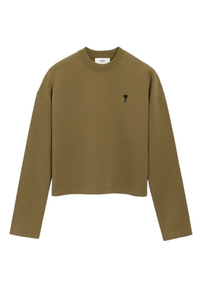 AMI Paris Ami De Coeur contrasted cotton sweatshirt - Green