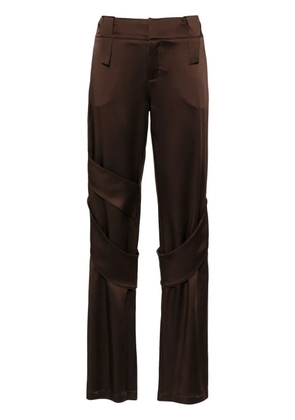 Blumarine satin wide-leg cargo trousers - Brown