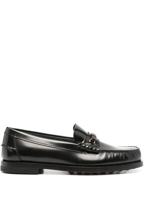 Tod's chain-detail leather loafers - Black
