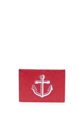 Thom Browne anchor-embroidered leather cardholder