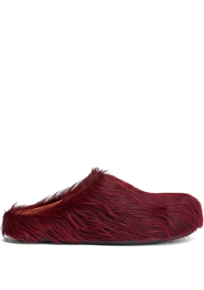 Marni calf-hair mules - Red