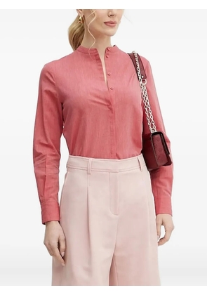 BOSS mandarin-collar long-sleeve shirt - Pink
