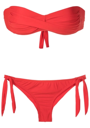 Amir Slama twist-detail strapless bikini - Red