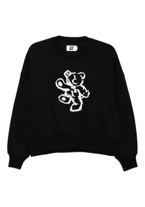 izzue embroidered sweatshirt - Black