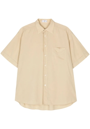 Valentino Garavani Pre-Owned 1980 logo-embroidered cotton-shirt - Neutrals