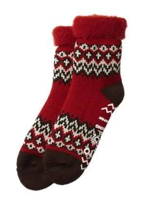 RoToTo Fairisle-patterned slipper socks - Red