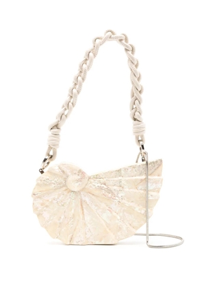 Isla engraved mother-of-pearl shoulder bag - Neutrals