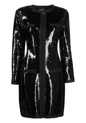 CHANEL Pre-Owned 1990s sequin-embellished coat - Black