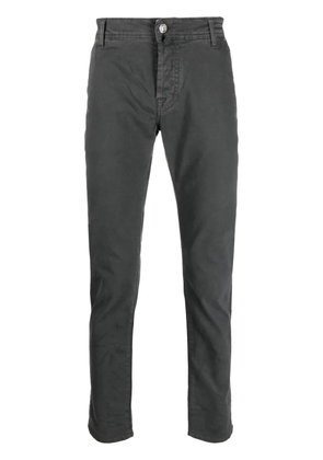 Jacob Cohën logo-patch cotton blend tapered jeans - Grey