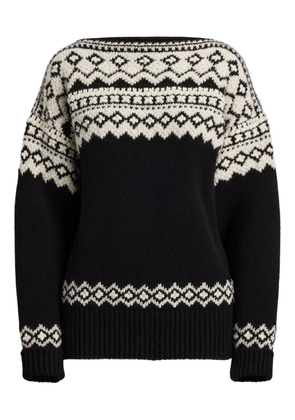 Ralph Lauren Collection geometric-pattern crew-neck sweater - Black