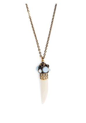 Lardini tooth-pendant long necklace - Gold
