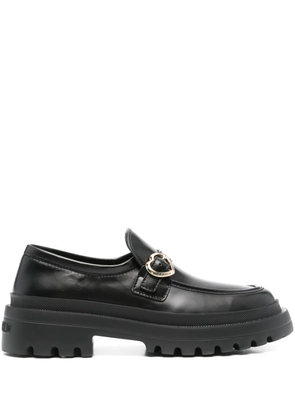 Love Moschino decorative buckle-detail loafers - Black