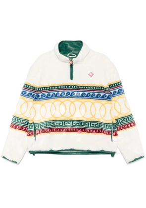 Casablanca jacquard faux-fur sweater - White