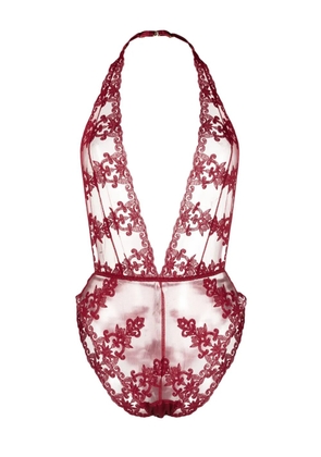 Fleur Of England Gisele floral-embroidered halterneck body