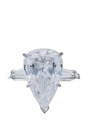 Fantasia by Deserio 14kt gold vermeil pear ring - Silver