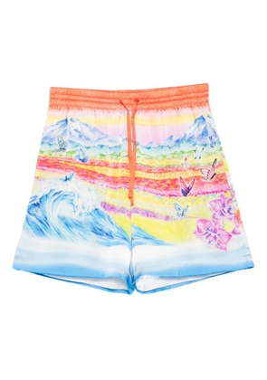 Casablanca landscape-wave print shorts - Orange
