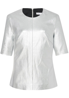Rosetta Getty leather laminated T-shirt - Silver