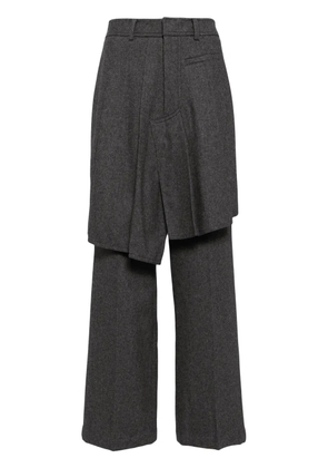 Goen.J asymmetric pleats detailed straight pants - Grey