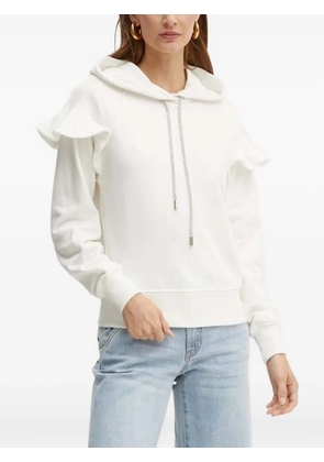 Silvian Heach ruffle embellished hoodie - White